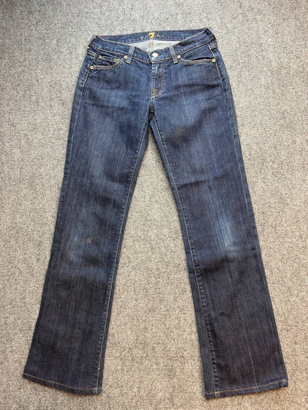 Y2K 7 For All Mankind Women's Jeans Size 27 Dark Wash Bootcut Stretch USA